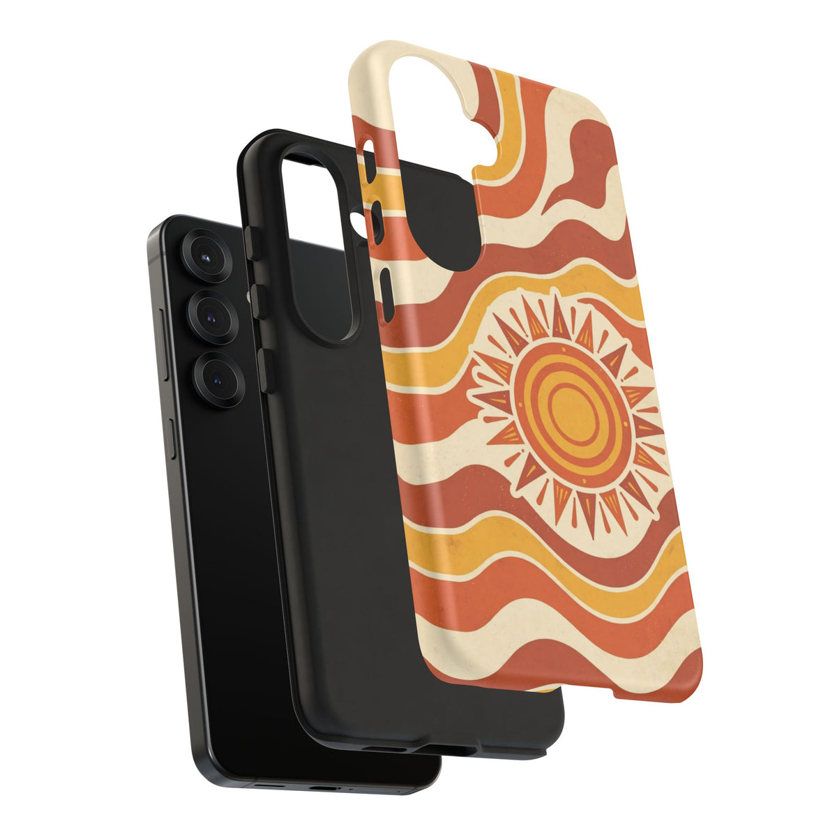 Retro groovy sunset phone case