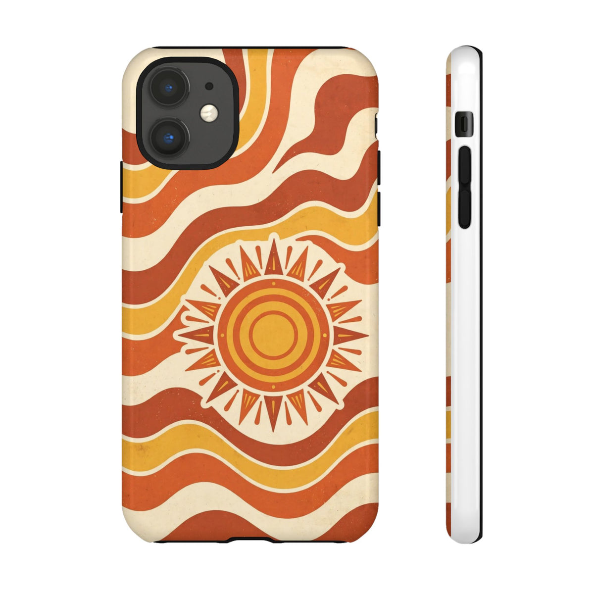 Retro groovy sunset phone case