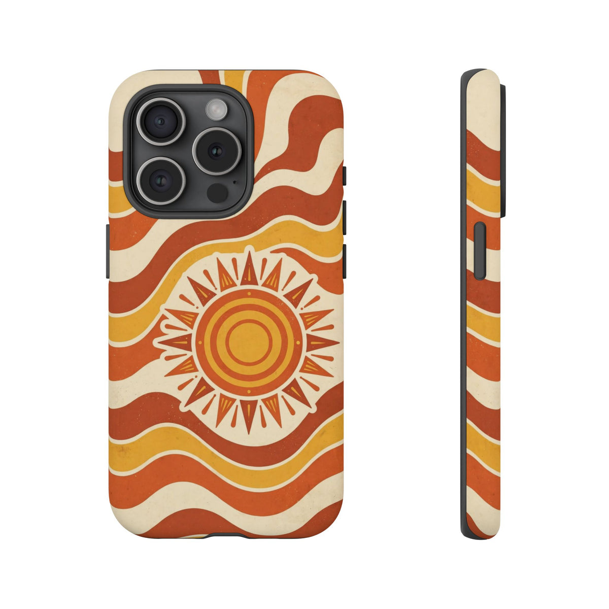 Retro groovy sunset phone case