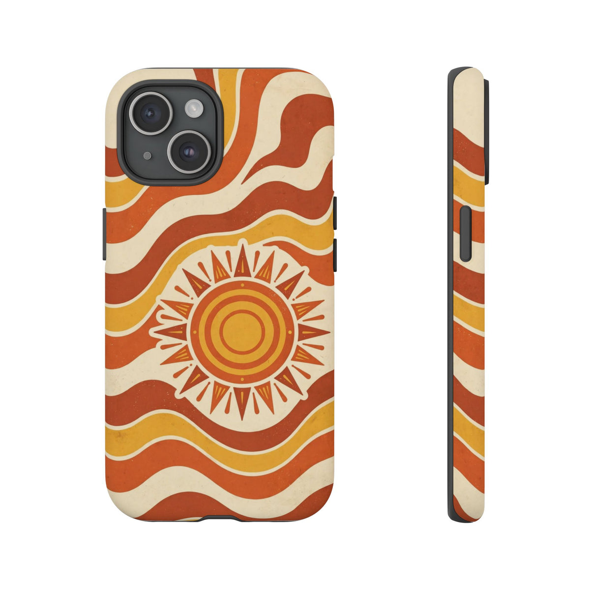 Retro groovy sunset phone case