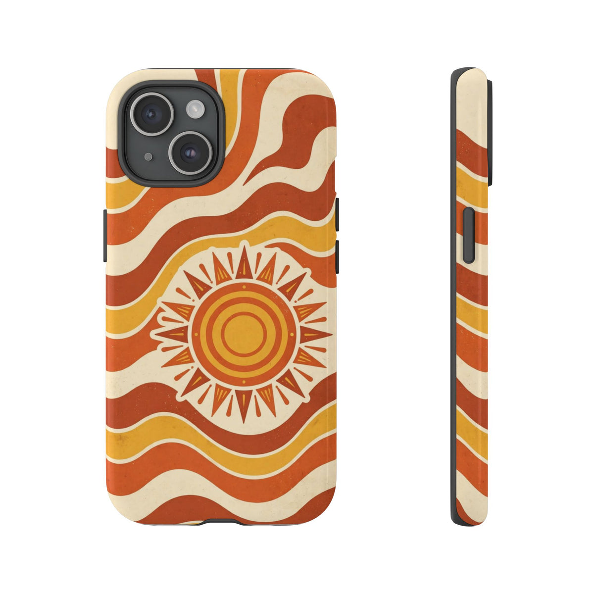 Retro groovy sunset phone case