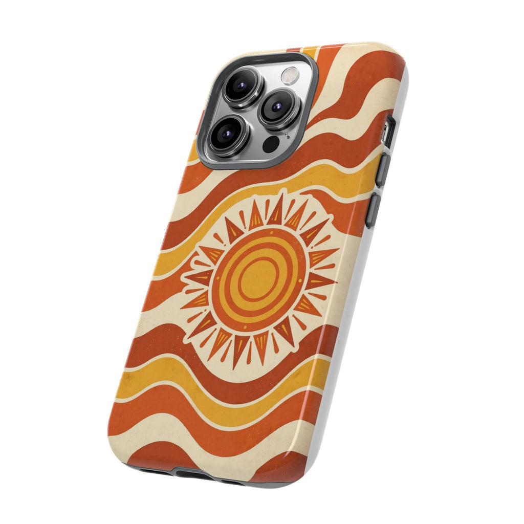Retro groovy sunset phone case