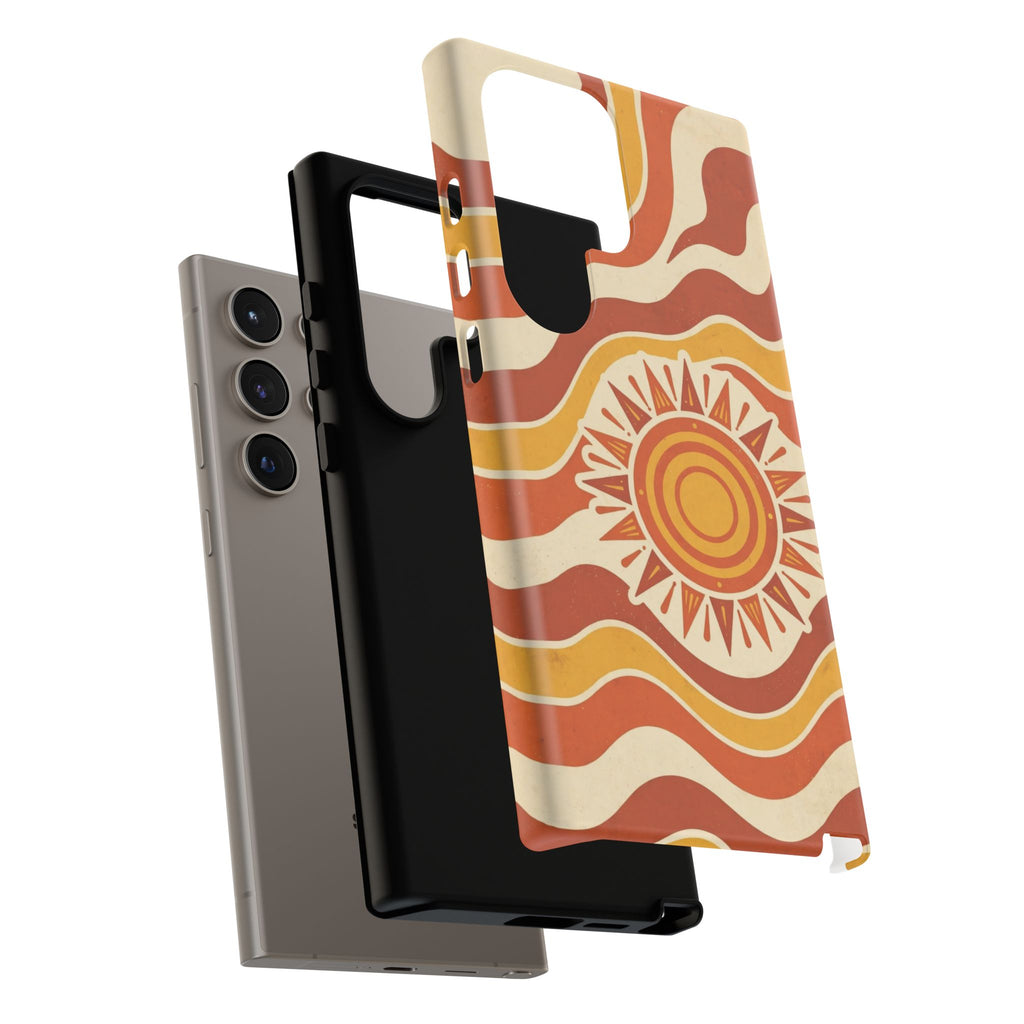 Retro groovy sunset phone case
