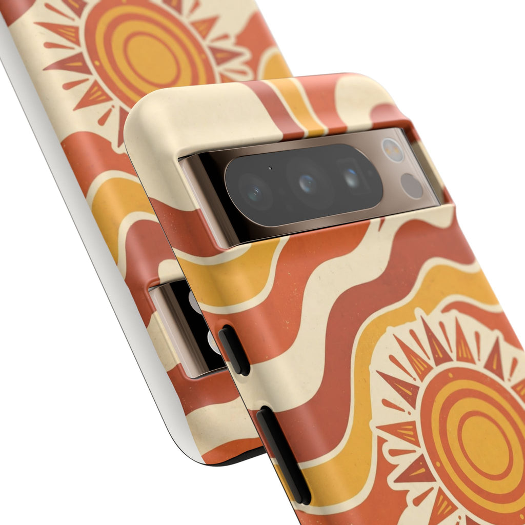 Retro groovy sunset phone case