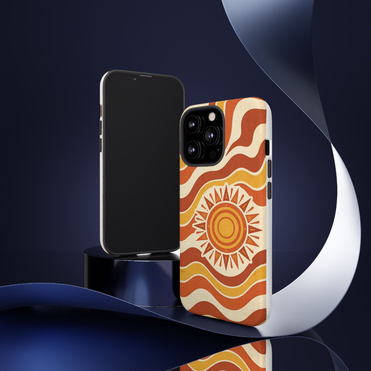 Retro groovy sunset phone case