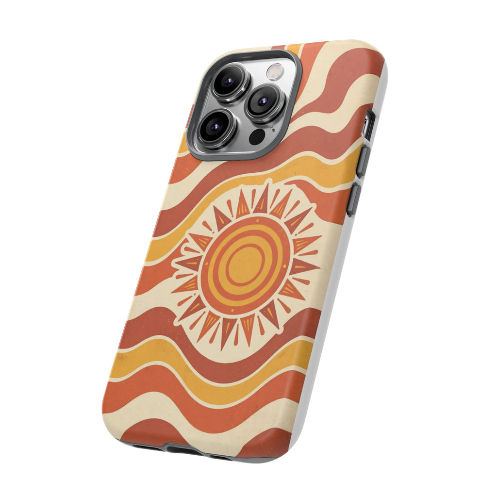 Retro groovy sunset phone case