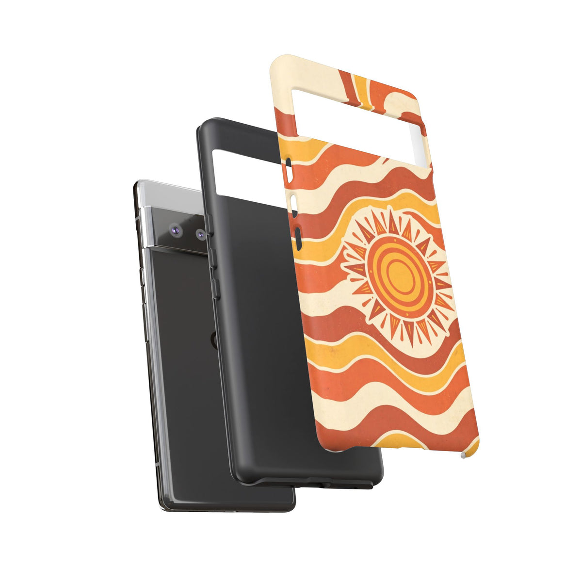Retro groovy sunset phone case