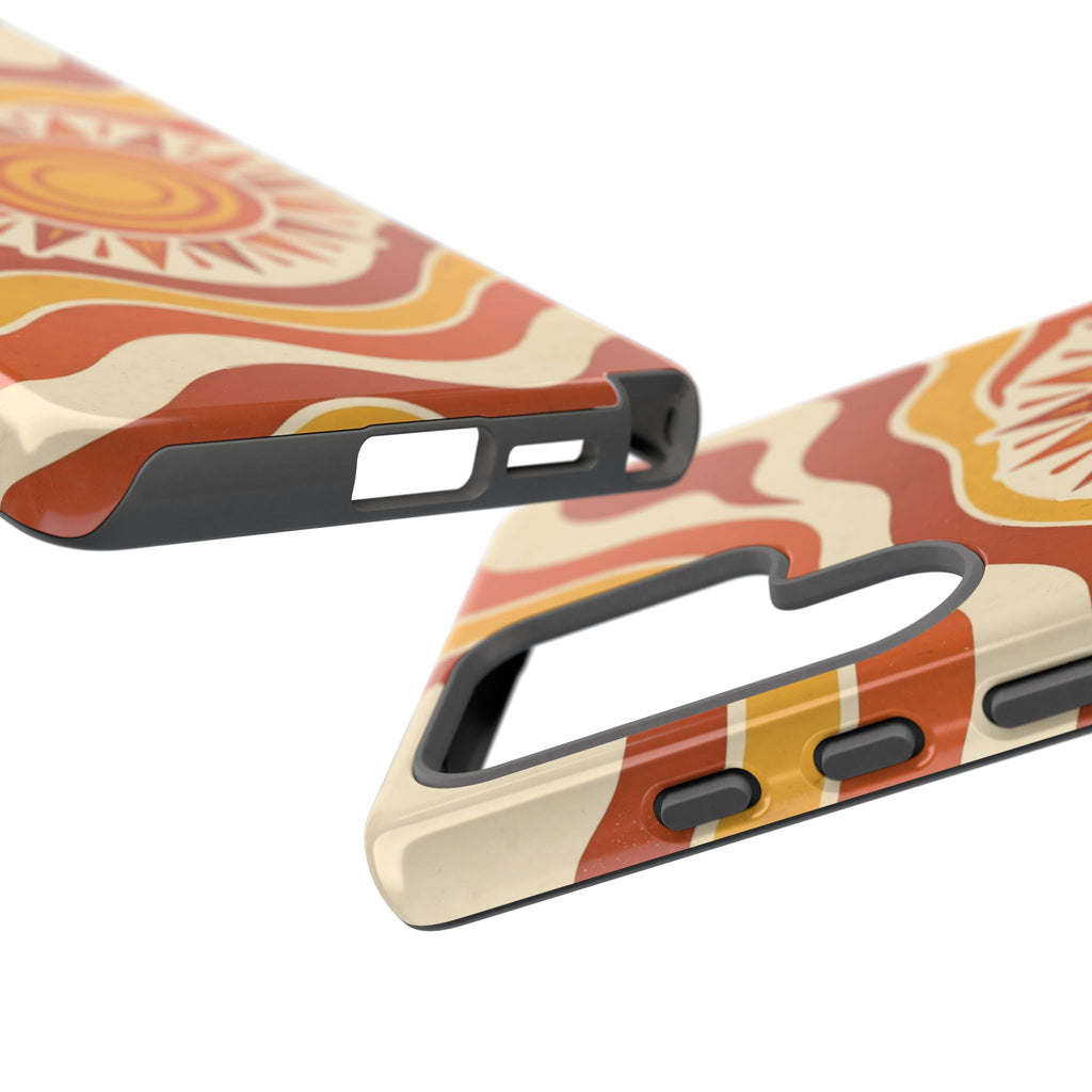 Retro groovy sunset phone case