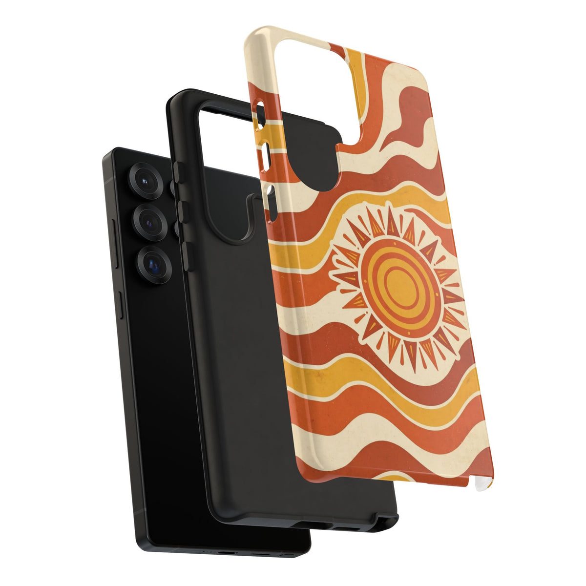 Retro groovy sunset phone case