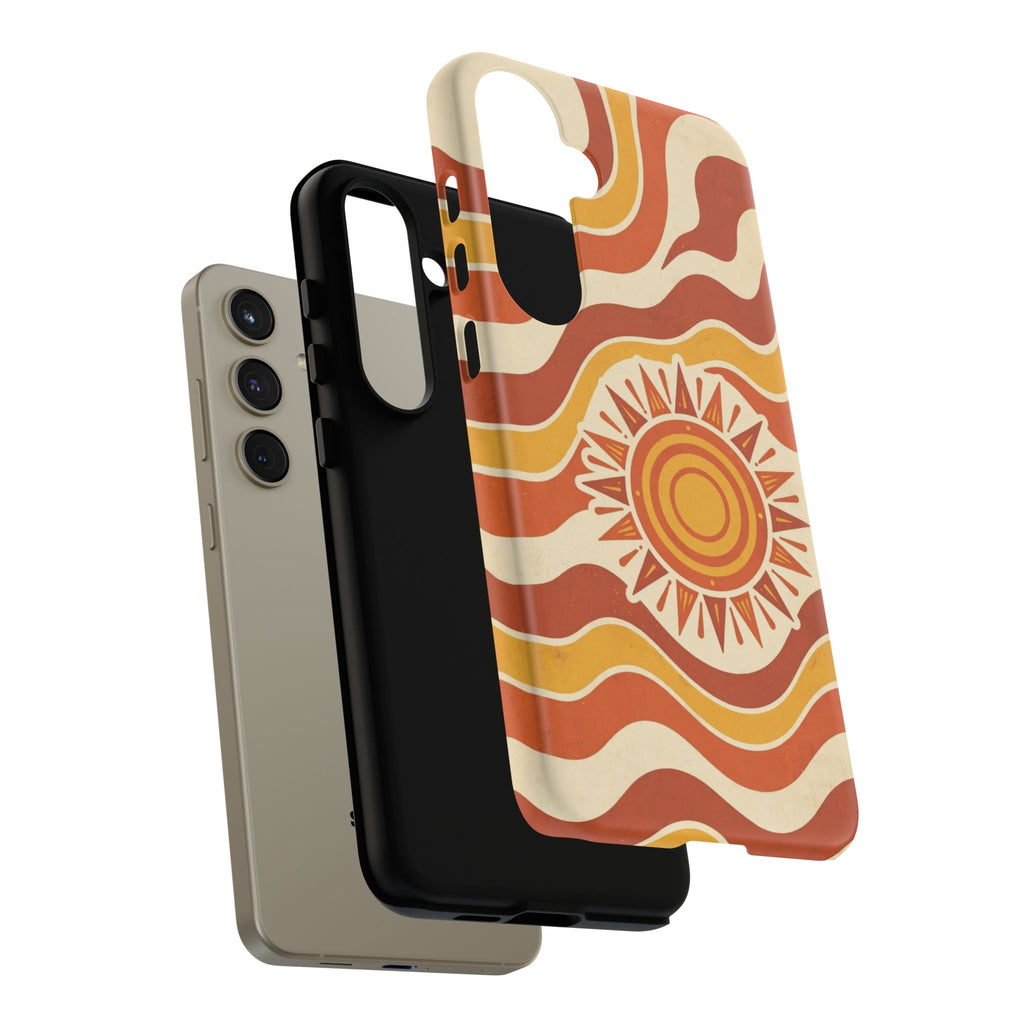 Retro groovy sunset phone case