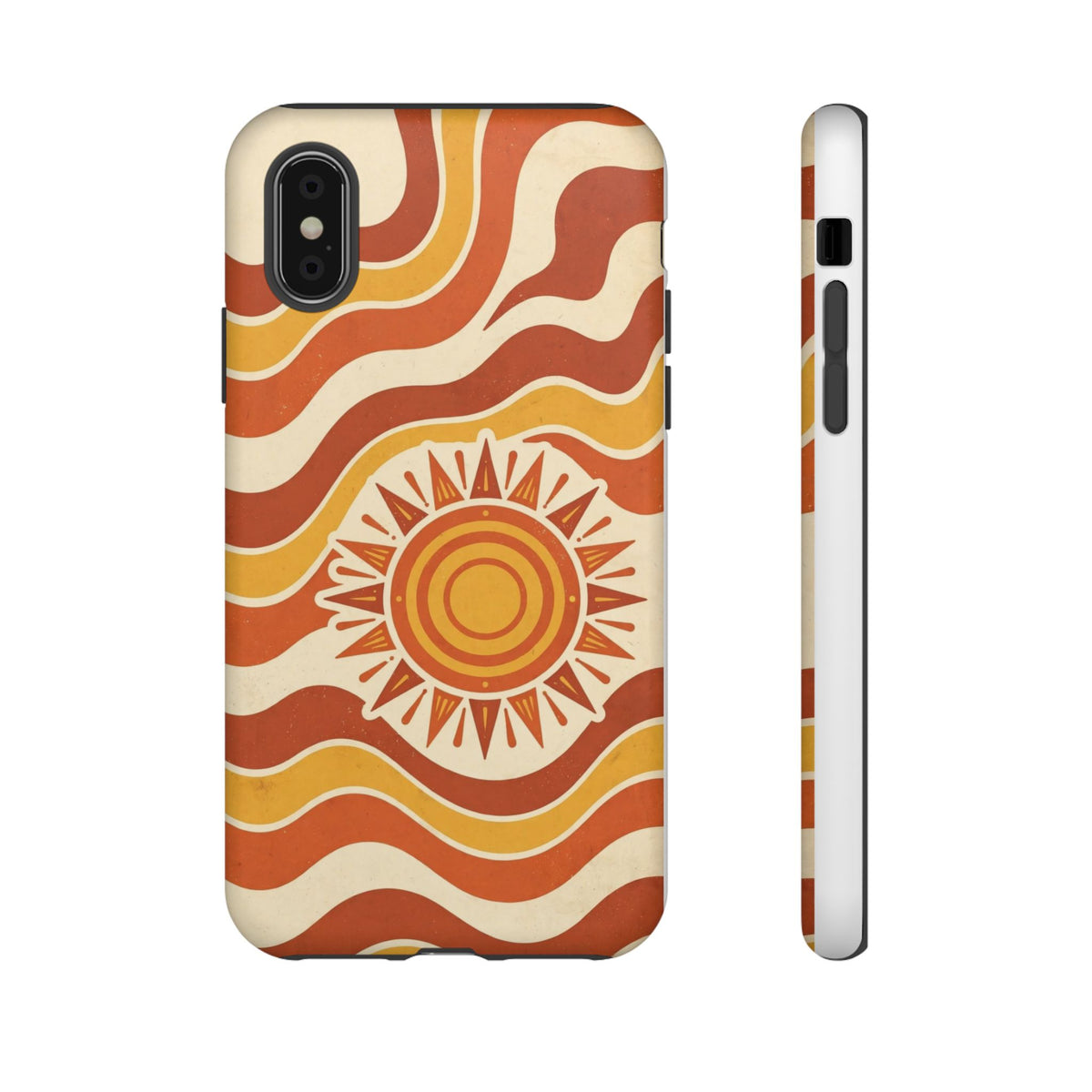 Retro groovy sunset phone case