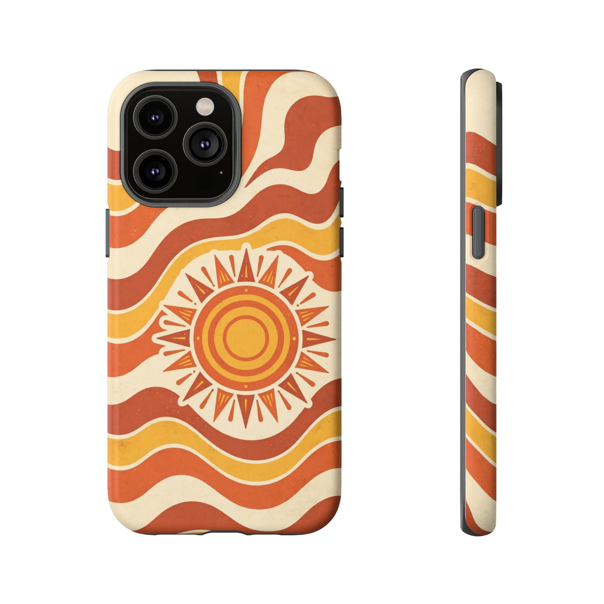 Retro groovy sunset phone case