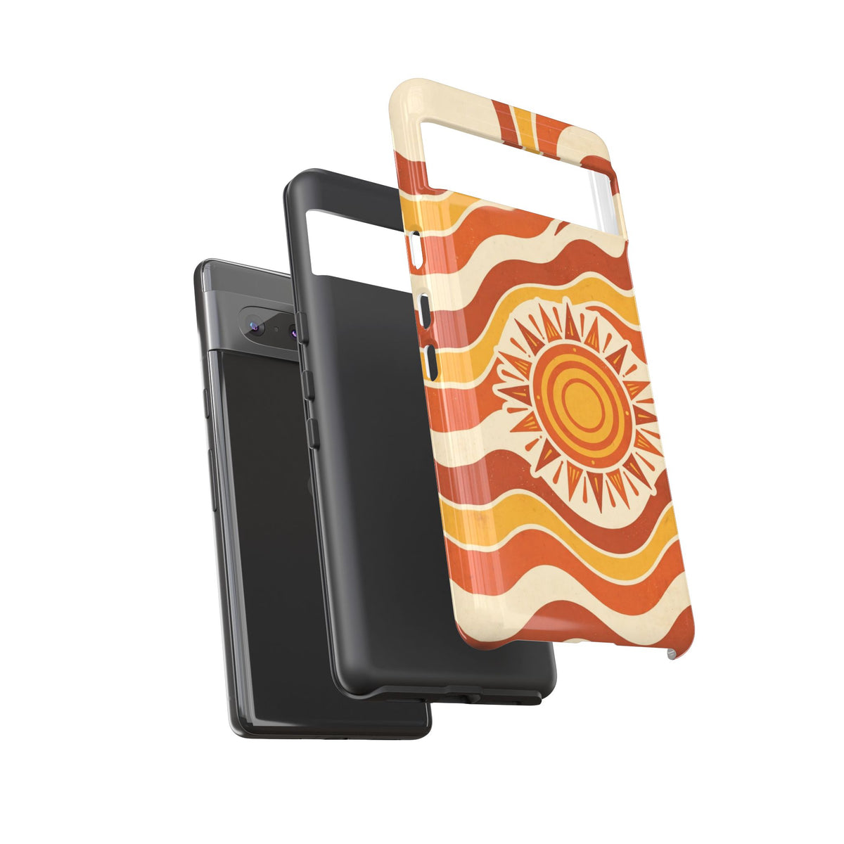 Retro groovy sunset phone case