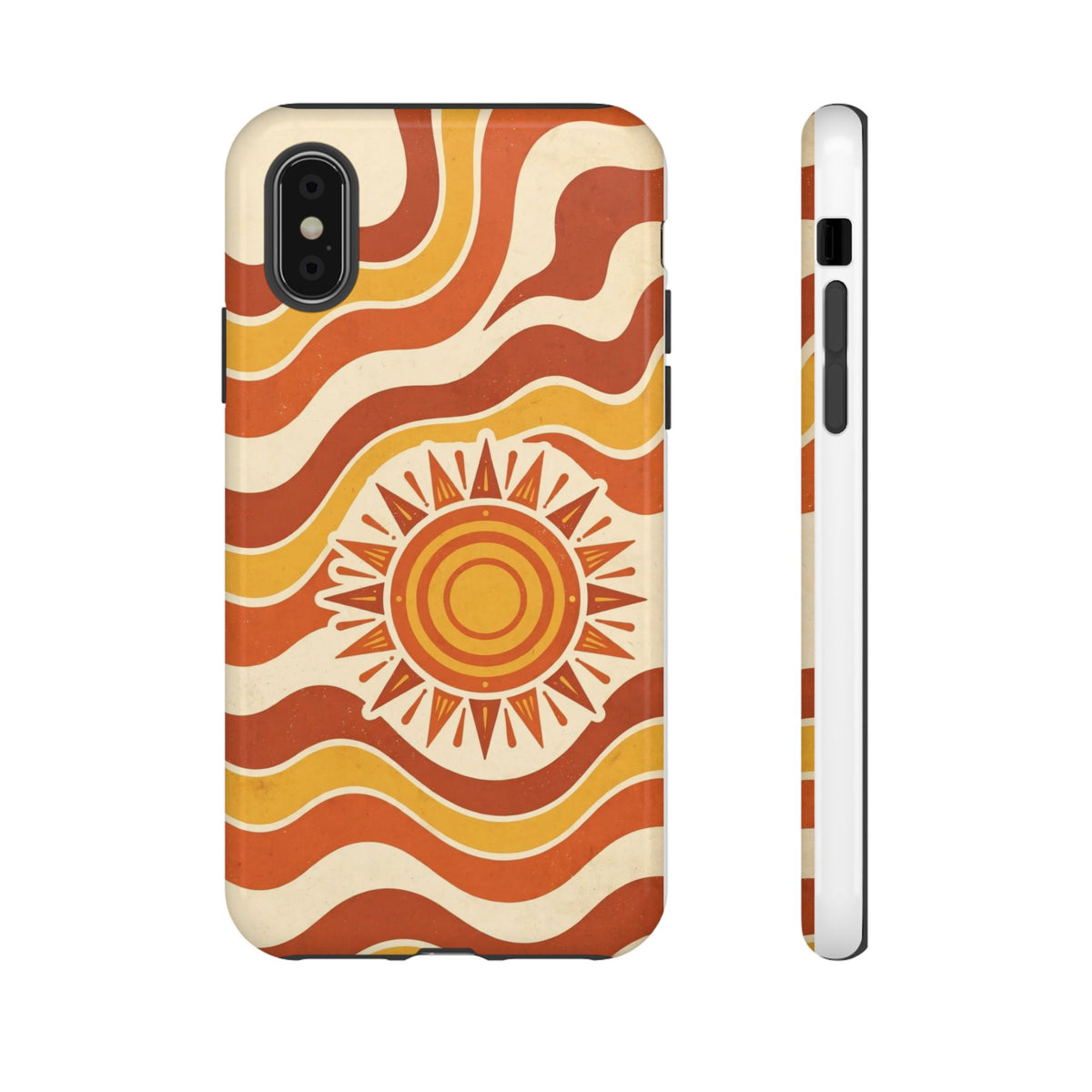 Retro groovy sunset phone case