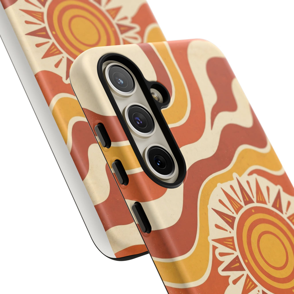 Retro groovy sunset phone case