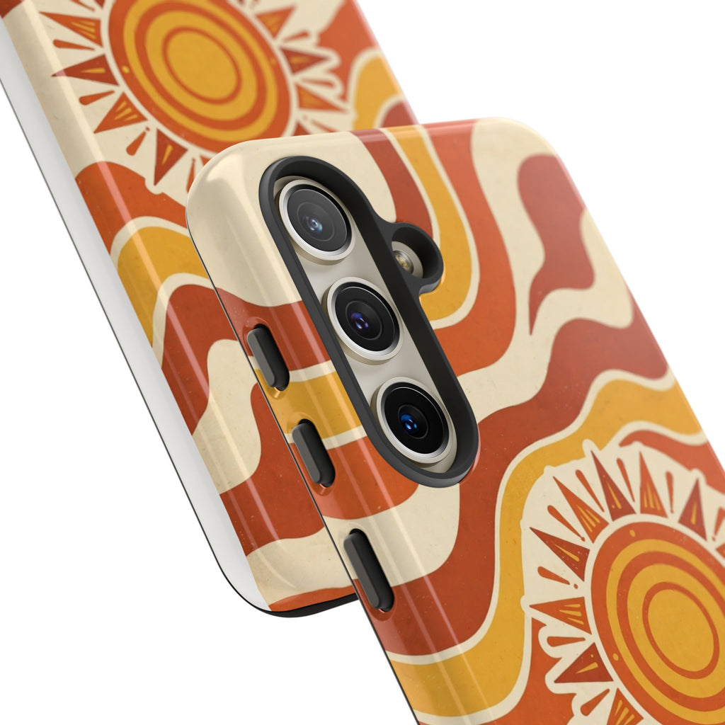 Retro groovy sunset phone case