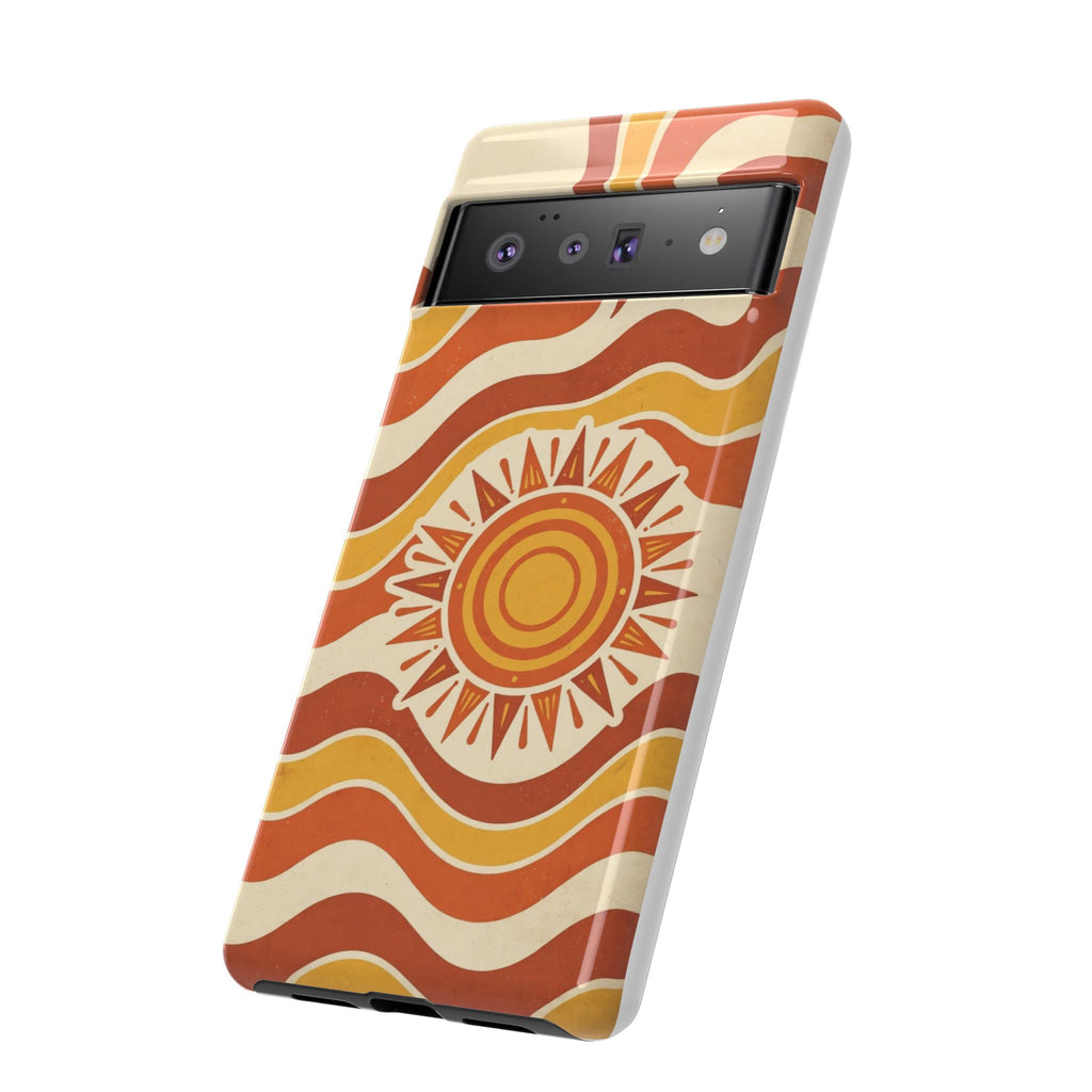 Retro groovy sunset phone case