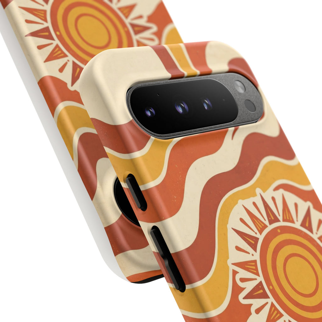 Retro groovy sunset phone case