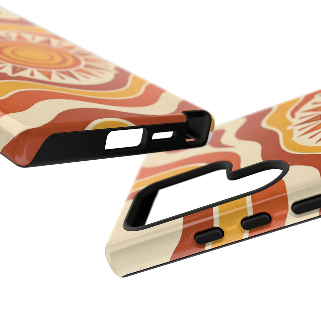 Retro groovy sunset phone case