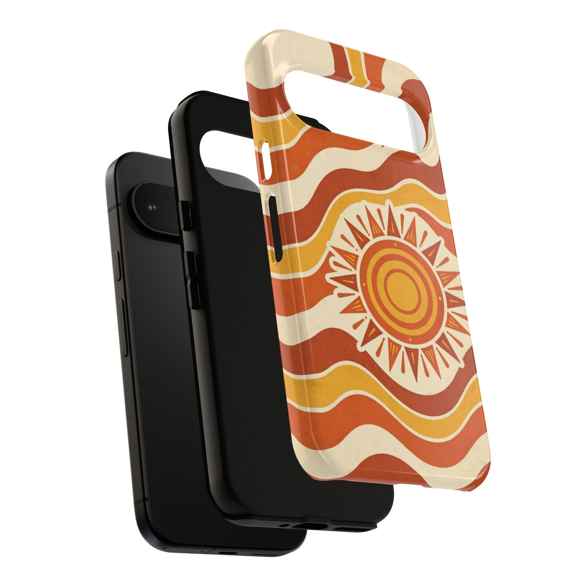 Retro groovy sunset phone case