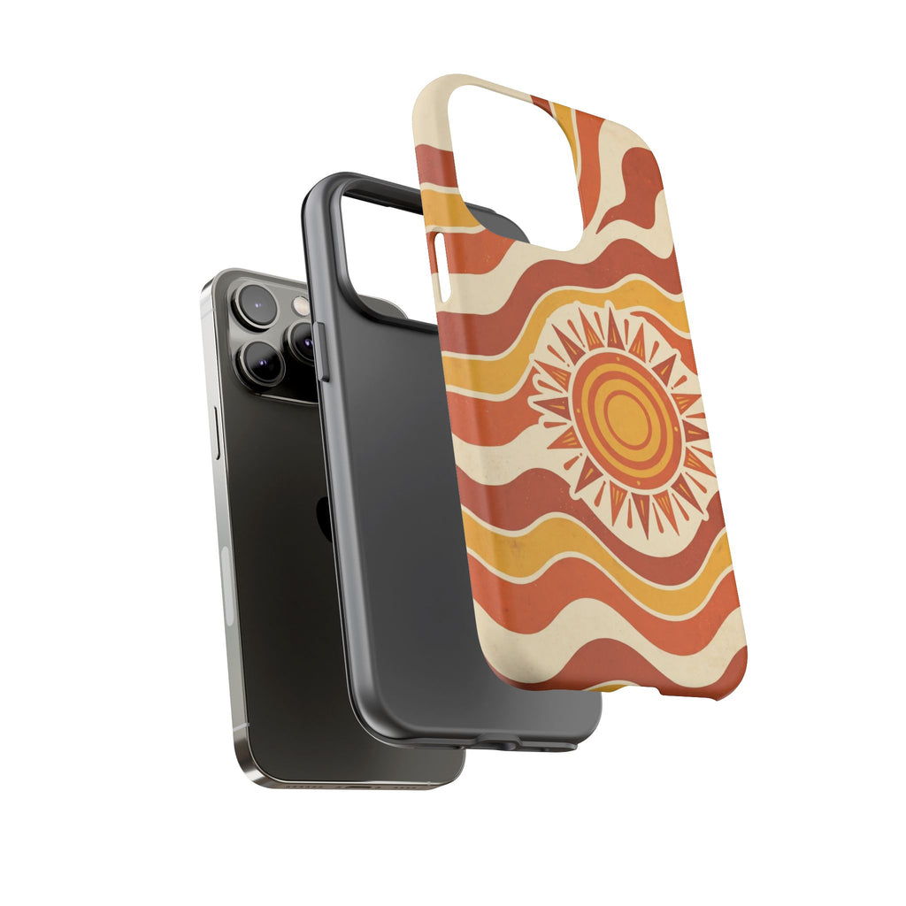 Retro groovy sunset phone case