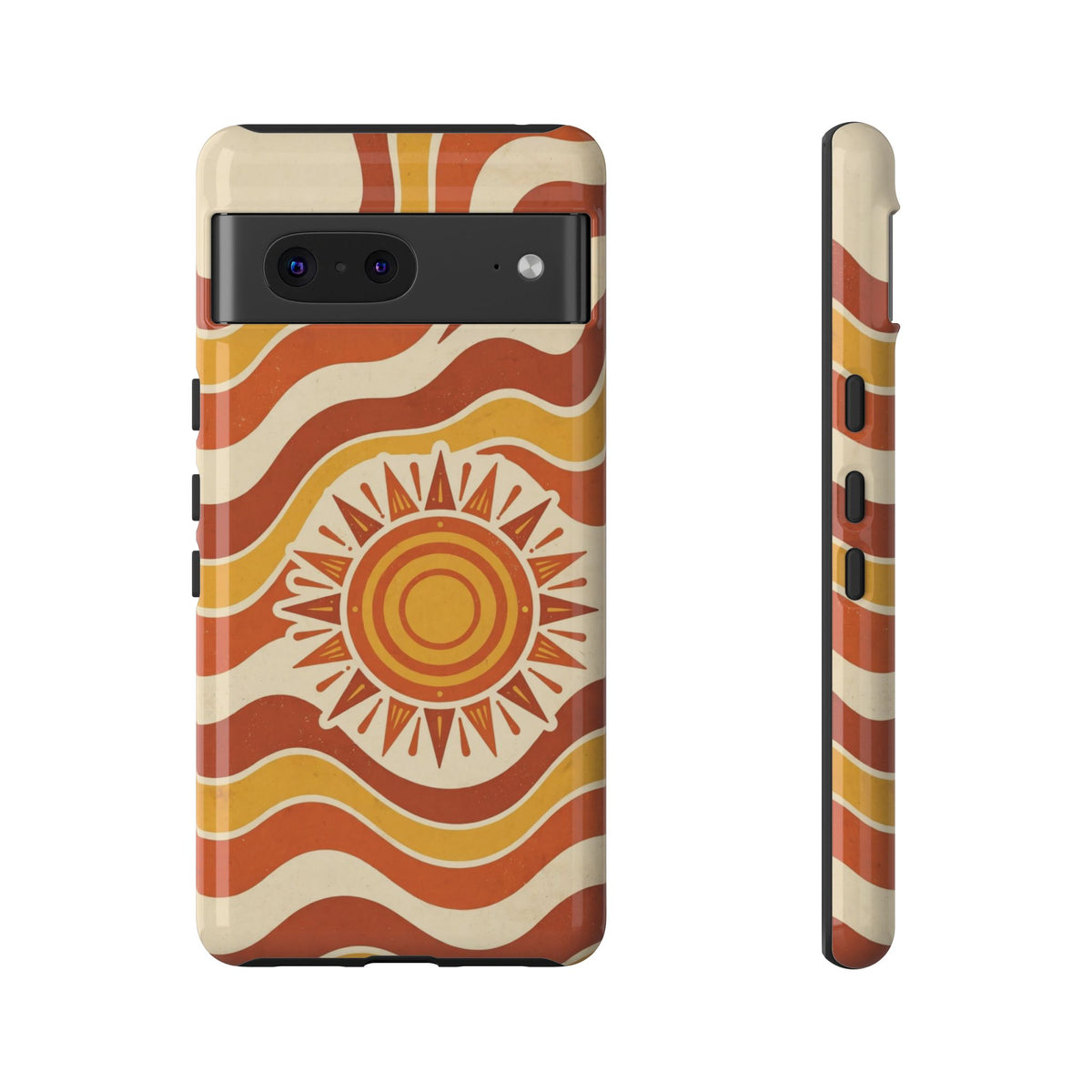 Retro groovy sunset phone case