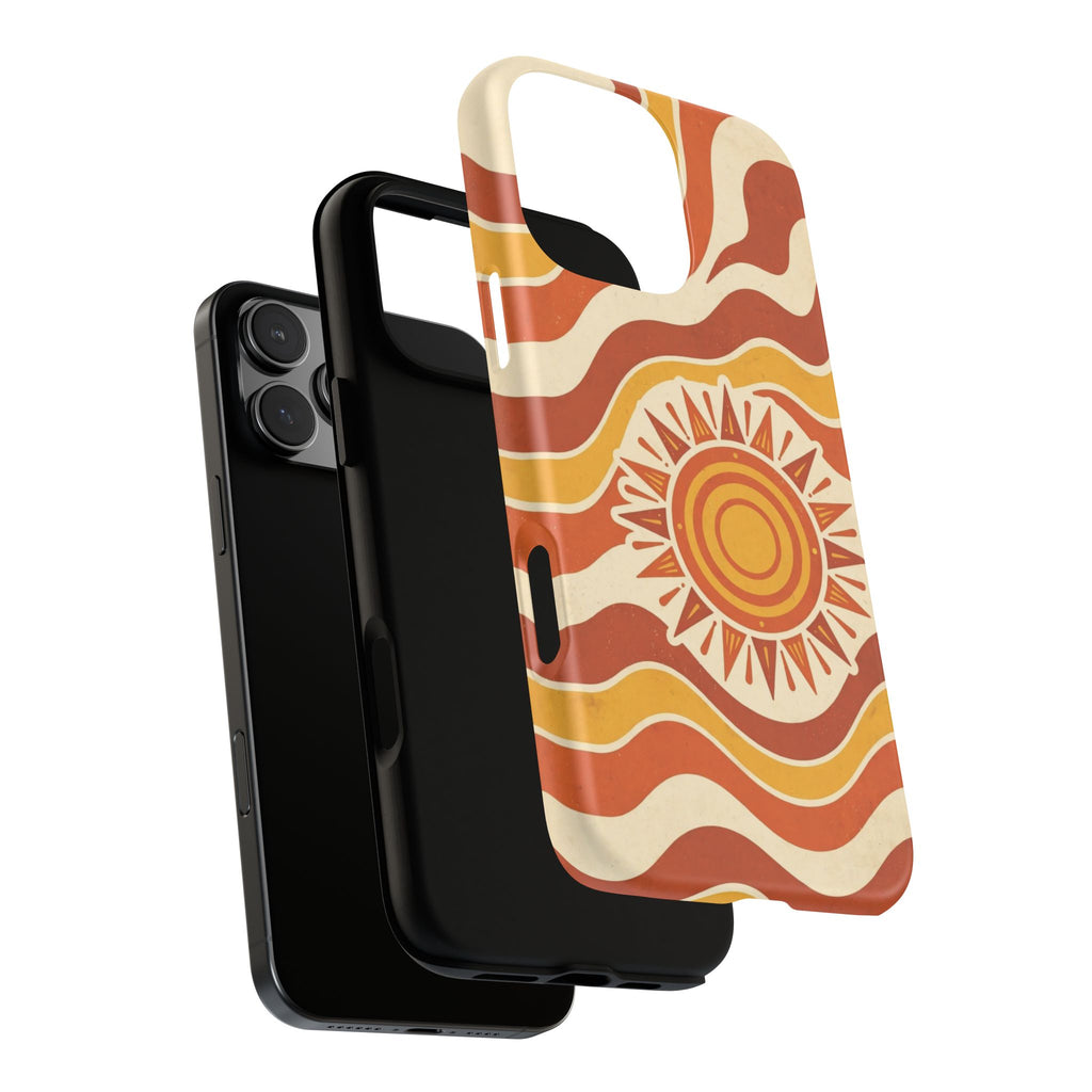 Retro groovy sunset phone case