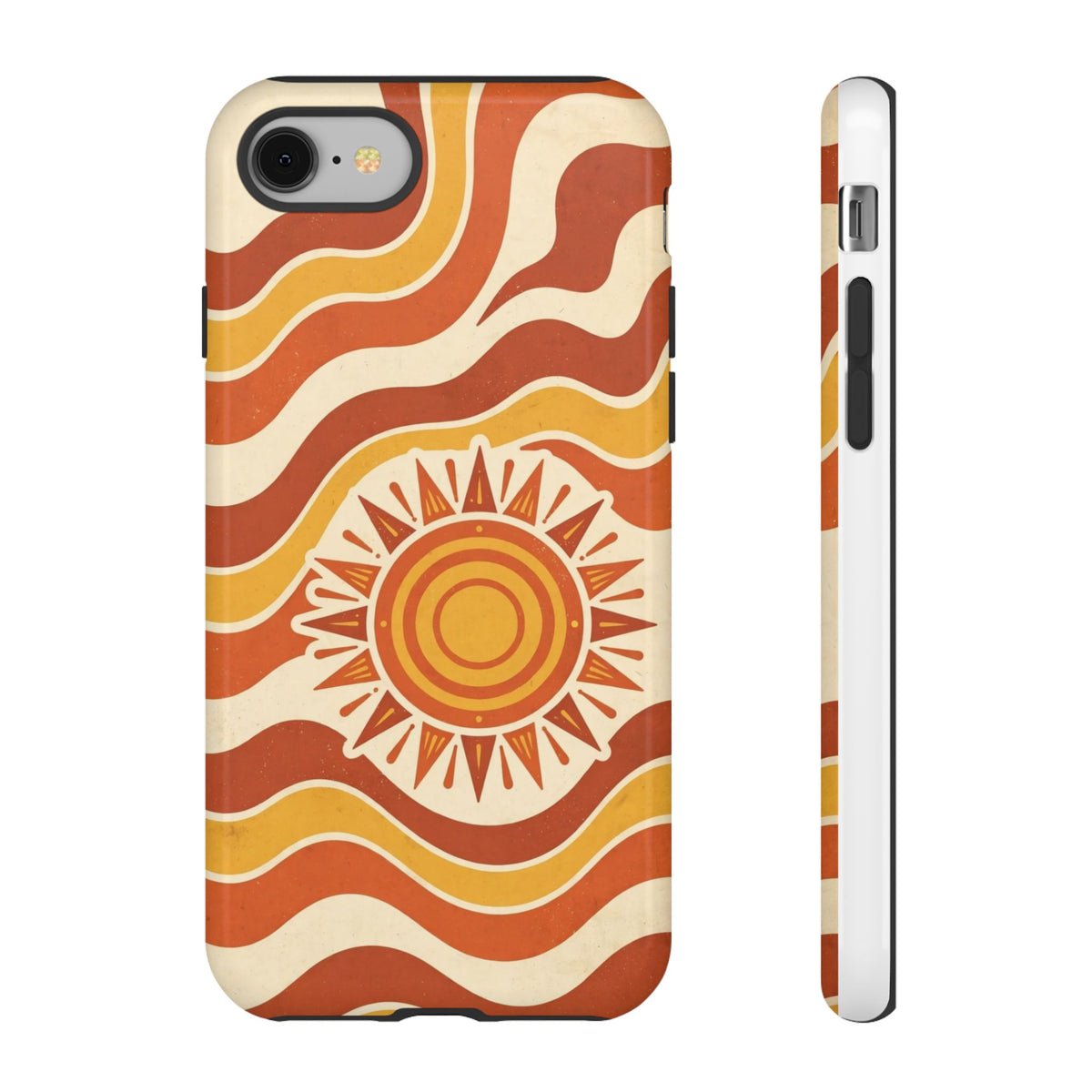 Retro groovy sunset phone case