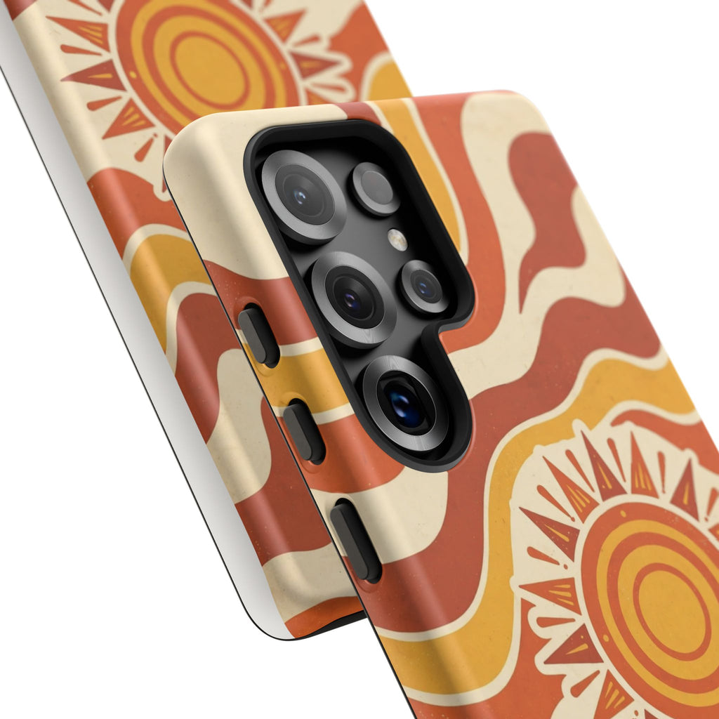 Retro groovy sunset phone case