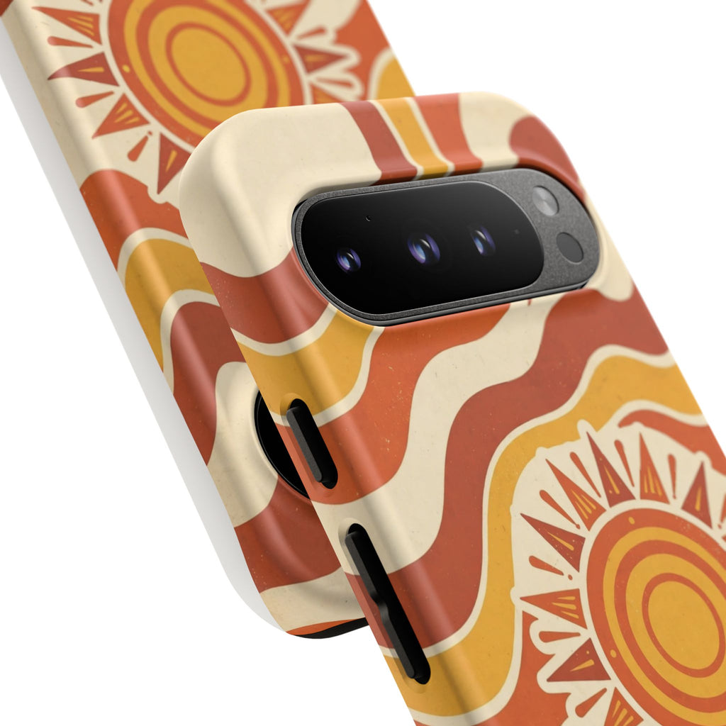 Retro groovy sunset phone case